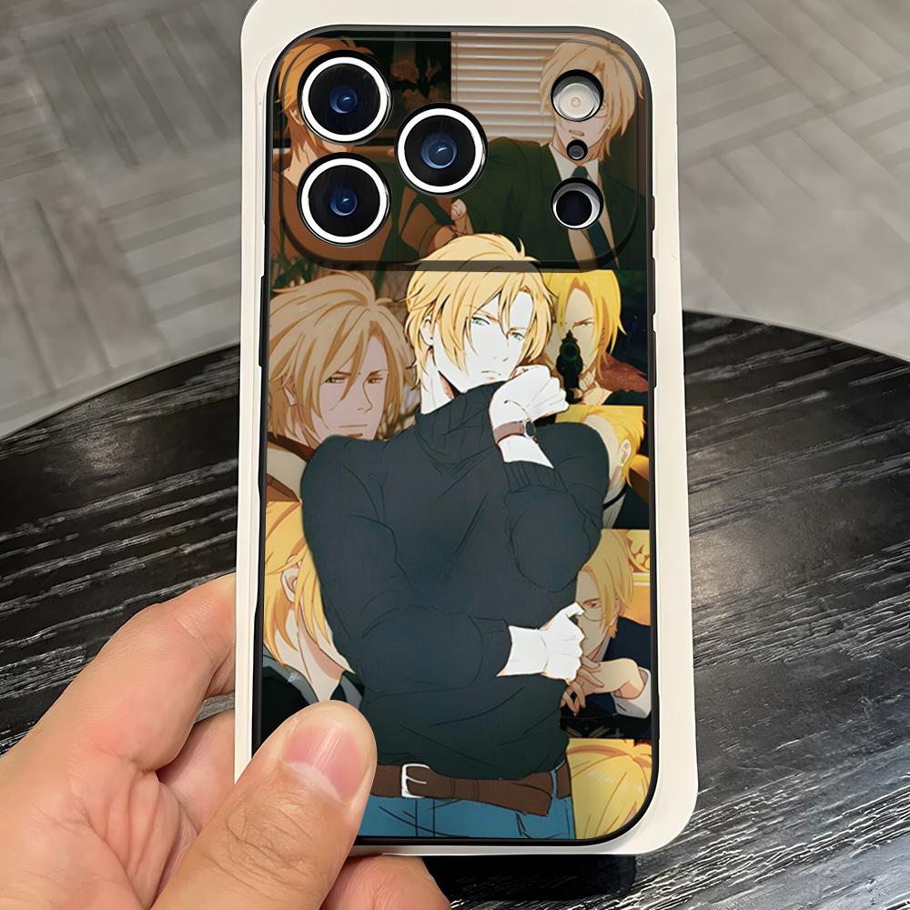 

B-Banana Fish Phone Case For IPhone 17 Pro Max 16 15 14 Pro Max 13 11 X Xs Xr 8 7Plus Silicone Cover iPhone 14