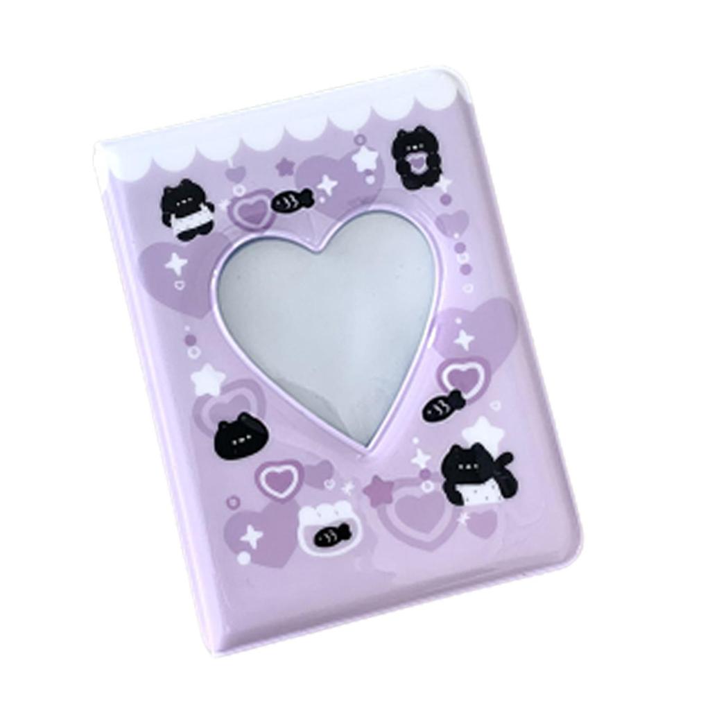 3 Inch Mini Photo Binder Cute Love Heart Hollow Photocard Holder Book Business Card for