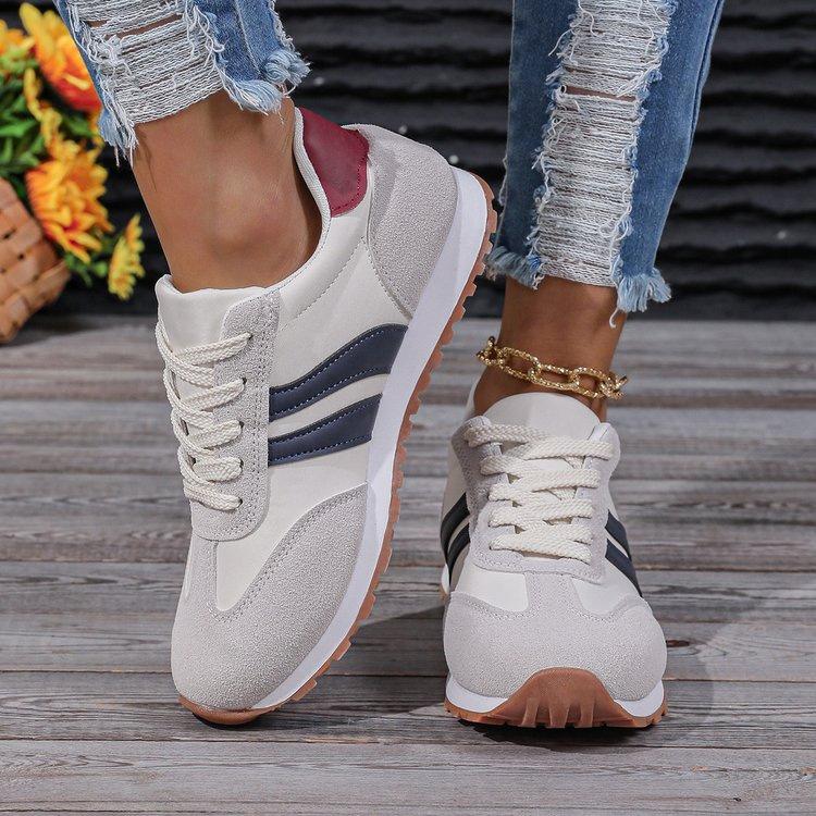 Summer casual shoes fashionable versatile travel running shoes breathable cloth lightweight lace-up women's shoes