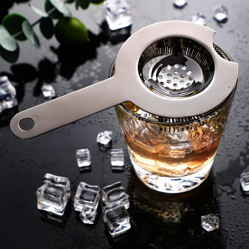 Cocktail Strainer, Mixing Strainer, Strainer for Cocktails, Mixing Glass, Standard, Commercial/Home Use, Absinthe Spoon, Bar Tool, Length 16.5cm X Wid