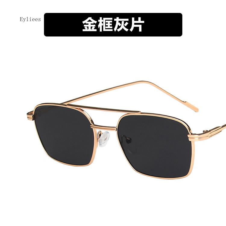 New Fashion Double Bridge Metal Frame Sun Glasses Driving Sunglasses Male Vintage Black Pilot Eyeglasses UV400 Female Gafas