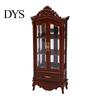 Doll Mansion Interior Accessories Miniature Curio Cabinet, 1/12 Scale Mini Wine Wooden Tiny Display Cabinet with Drawer, Vintage Furniture for Living