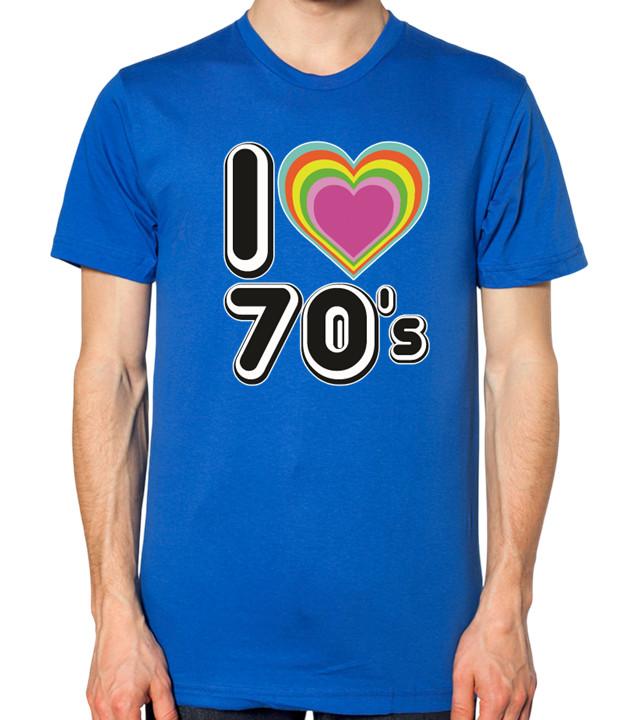 

I Love 70 s T-Shirt Men Women Unisex Top 1970 s Tee M