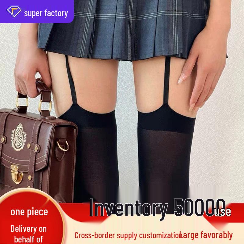 

Velvet Over-the-Knee Long Sock Suspender Pantyhose - Solid Color