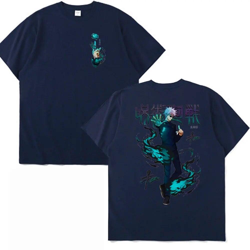 Japanese Anime Jujutsu Kaisen Satoru Gojo Graphic T-shirt Unisex Women Summer O-Neck Cotton Short Sleeve T Shirt Streetwear Tshirts
