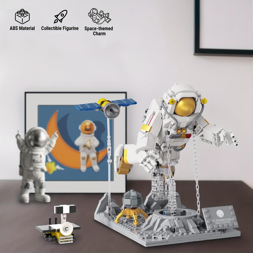 Floating Astronaut Building Blocks Set - 875 PCS 2 In 1 Space Model STEM Educational Toy for Kids Adults DIY Gift Idea