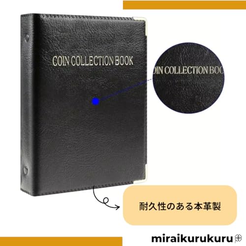 Large Capacity Coin Album, Holds 480 Coins, Coin File, Coin Collector, Storage Holder (Black)