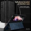 Luxury Leather Phone Case for Samsung Galaxy Z Fold 7 6 5 4 5G  Elegant Plain Magnetic Folding Bracket Shockproof Protect Hard Cover