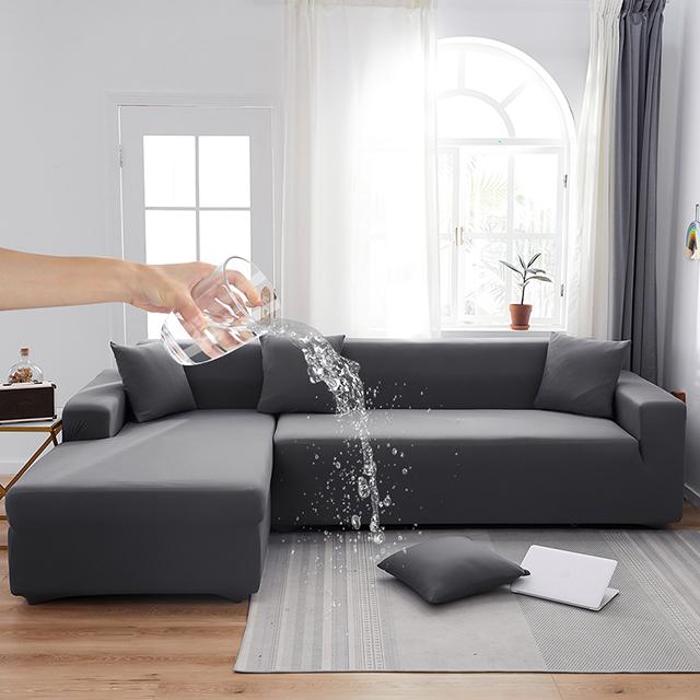 Water Proof Elastic Sofa Covers For Living Room Solid Color Sofa Slipcover Stretch Couch Cover Corner L Shape Sofa Need Buy 2pcs