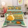 Decorative Vintage Beer Menu Glass Poster Green Duvet Cover with Pillowcases, Simple Elegance Duvet Cover Set