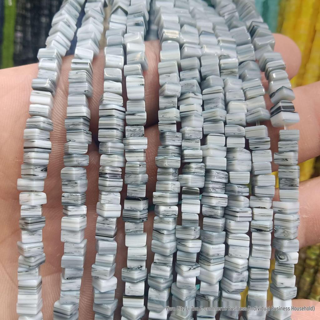 3x4mm Nepal Lampwork Quadratische Perlen für DIY Schmuckherstellung