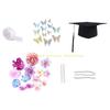 Graduation Hat Embellishments with Butterfly Sticker Pearls Artificial Flower