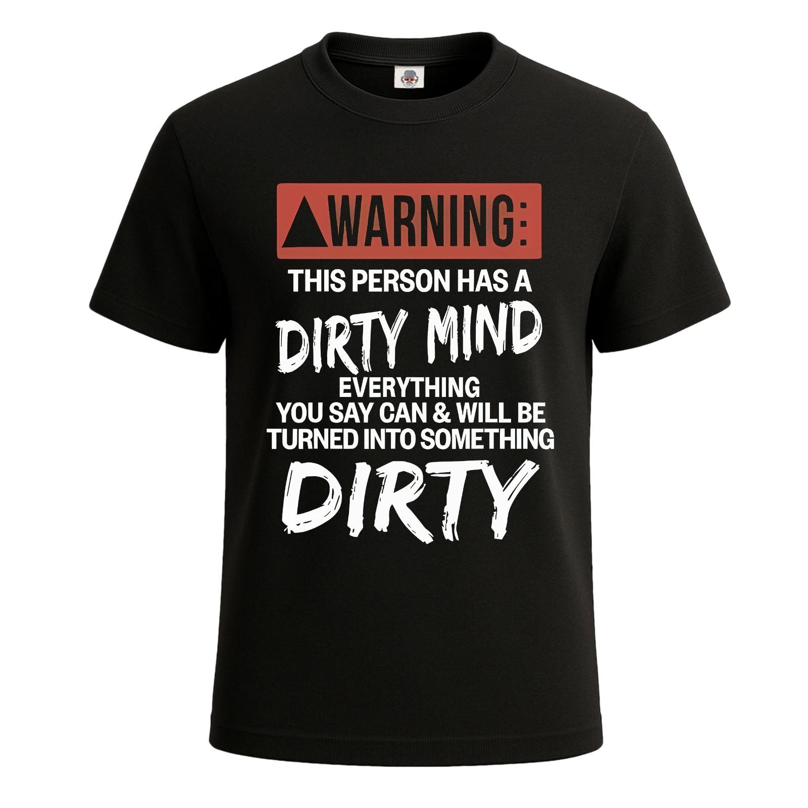 

Warning This Person Has a Dirty Mind Funny Birthday Mens TShirt Novelty Tee Top 5XL різнокольоровий