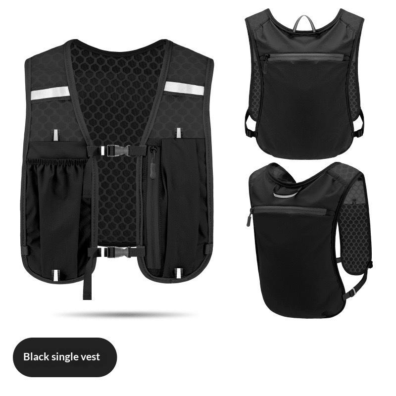 New Running Water Bottle Storage Vest Lightweight Running Vest Reflective Hydration Water Chest Pack With Phone Holder чёрный