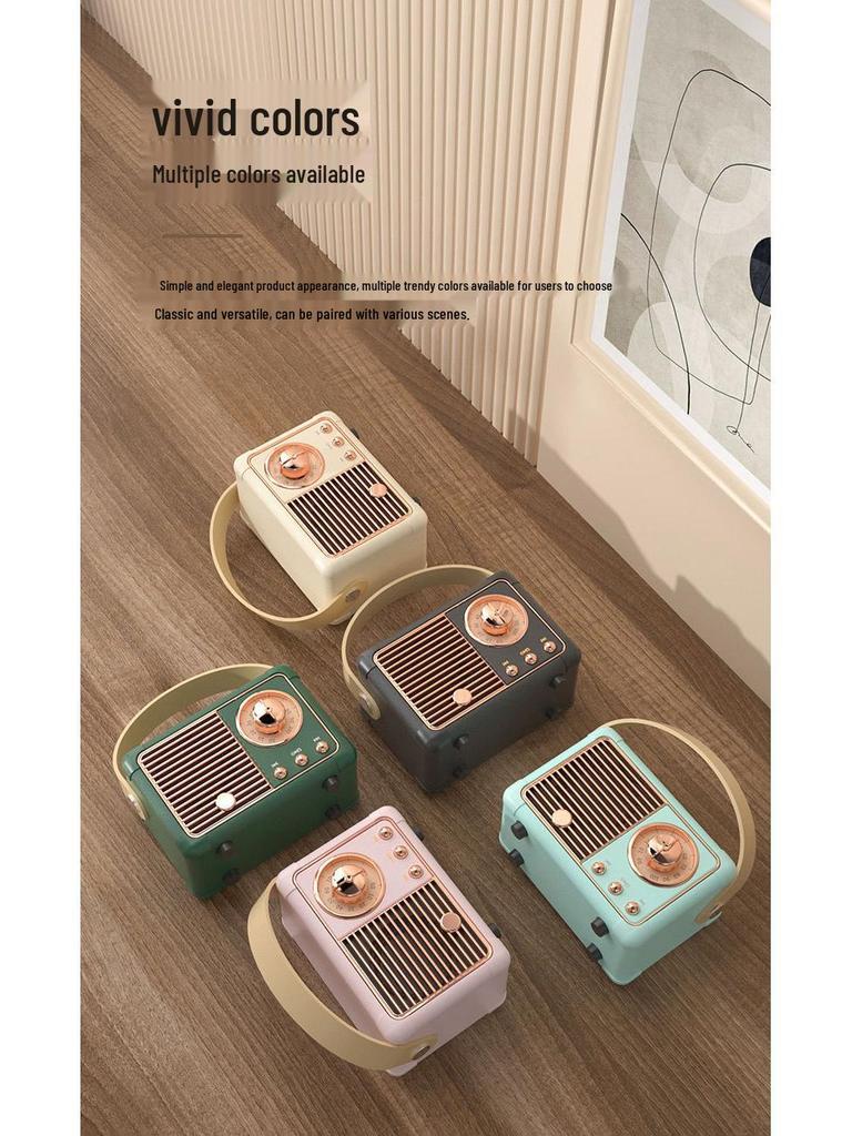 HM11 Retro Mini Bluetooth Speaker with Card Reader & FM Radio