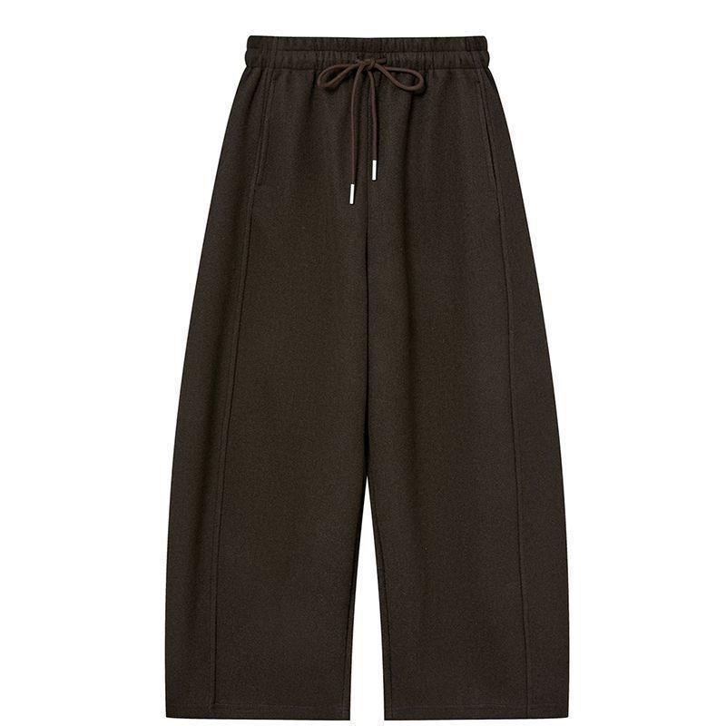 High-Waisted Wool Wide-Leg Cropped Trousers - Slimming, Cozy Bootcut for Women (Autumn/Winter)