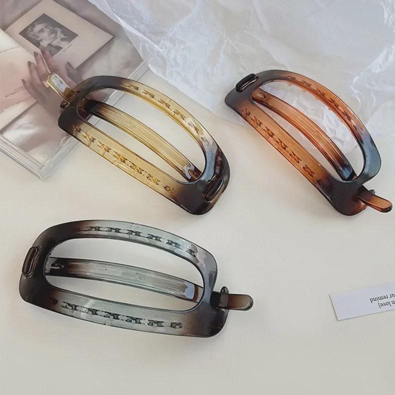 2024 Koreanische Retro Große Ovale Haarnadel für Frauen - High-End Sommer Rückenclip