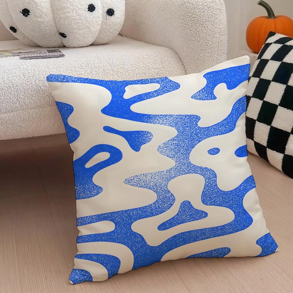 Minimalist Wave Lines Pillow Minimalist Art Cushion Cover Throw Pillow Cover Hidden Button Durable Polyester Chair Cushion