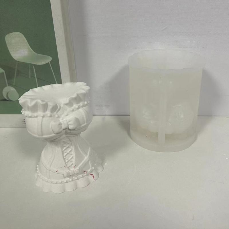 Skirt Vase Silicone Mould Handmade Woman Dress Candle Molds DIY Epoxy Resin Casting Moulds DIY Gypsum Flower Pots Making