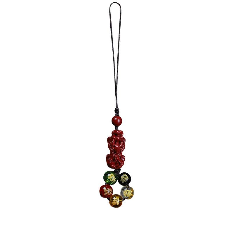 Hangzhou Vermilion God of Wealth Anti-Lost Phone Keychain with Pixiu Pendant