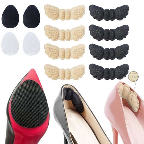 Coollooda Heel Pads, Anti-Slip Heel Cushion, Adjustable Size, Shock Absorbing, Anti-Slip, with Adhesive, Prevents Slip-Off, Heel Protection, Ideal for