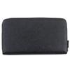 Great PRADA Triangle Logo Round Zip Long Wallet Black Safiano Leather 2ML188 Used
