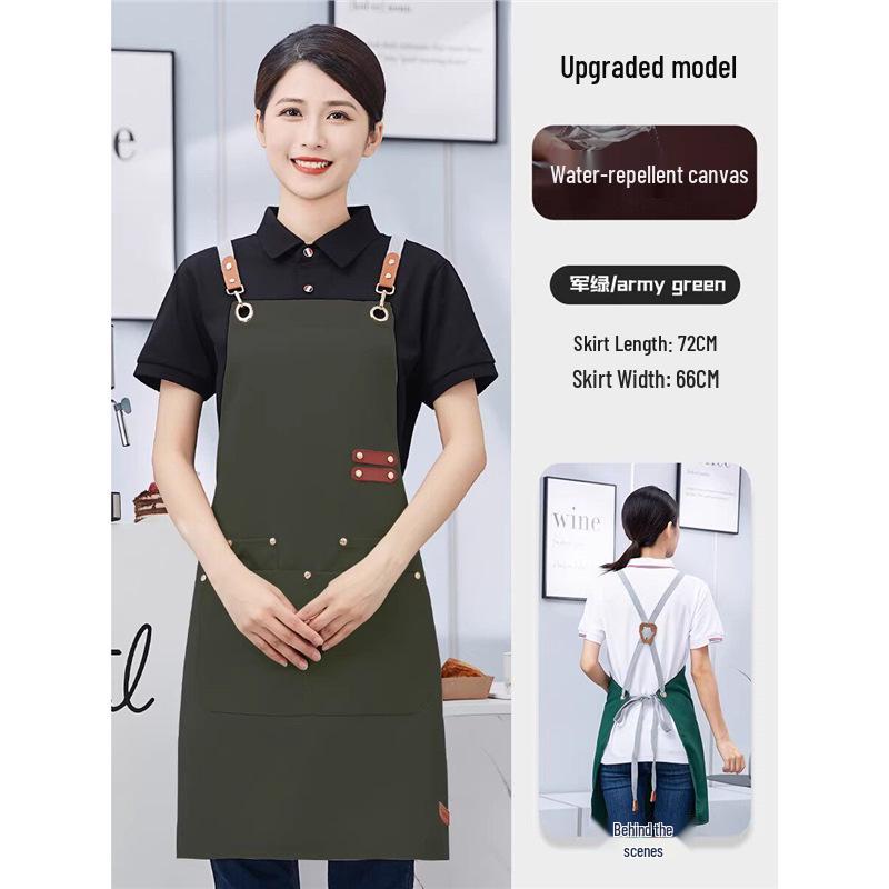 Custom Logo Waterproof Waist Apron for Milk Tea, Hot Pot, and Coffee Shop Staff