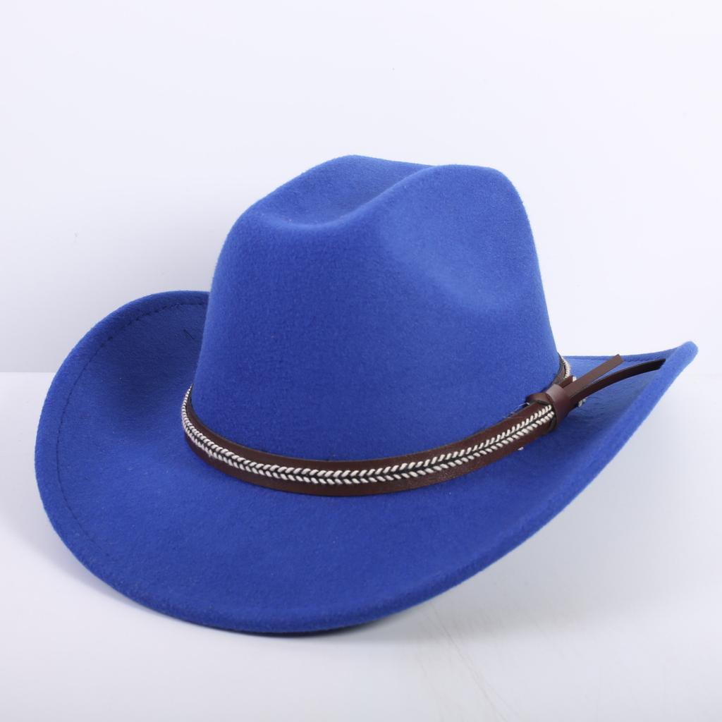 Beliebte europäische und amerikanische Mode OL-Stil einfarbiger Cowboyhut Herren und Damen High-End Zylinder Jazzhut Filzhut