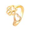 Fashion Love Couple Ring Pet Ring Nastavitelný prsten ve tvaru srdce