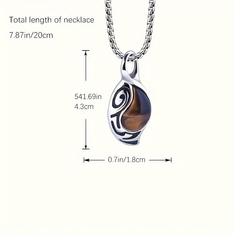 High-quality stainless steel titanium alloy domineering tiger eye stone pendant necklace Men's Fashionable and Unique Charm Accessories