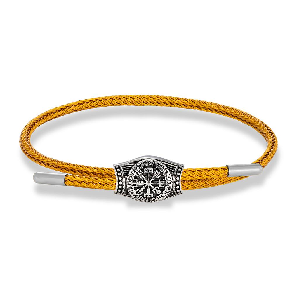 Viking Rune Bracelet for Men Stainless Steel Mjolnir Thor Hammer Norse Mythology Amulet Waterproof Steel Wire Male Wristband