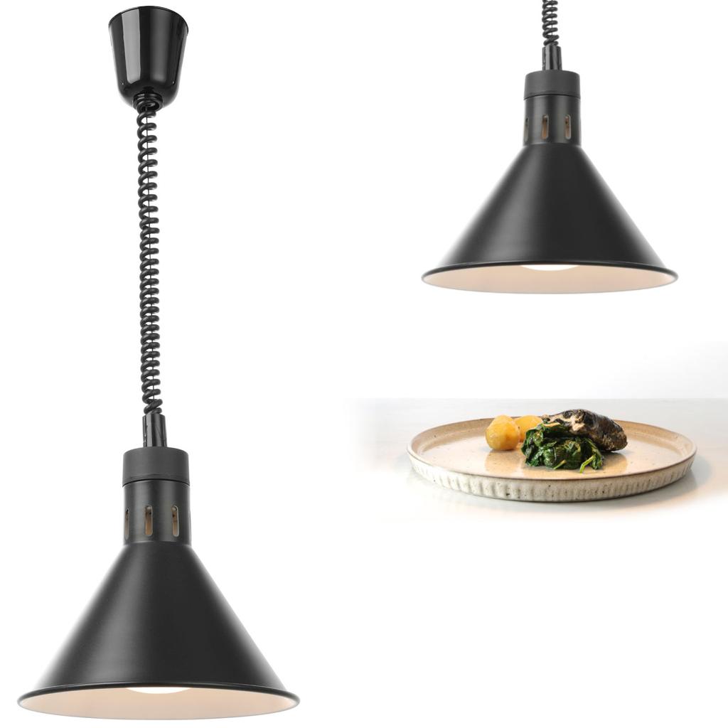 Hendi 273845 conical hanging lamp for warming food, black, diameter 275mm, 250W