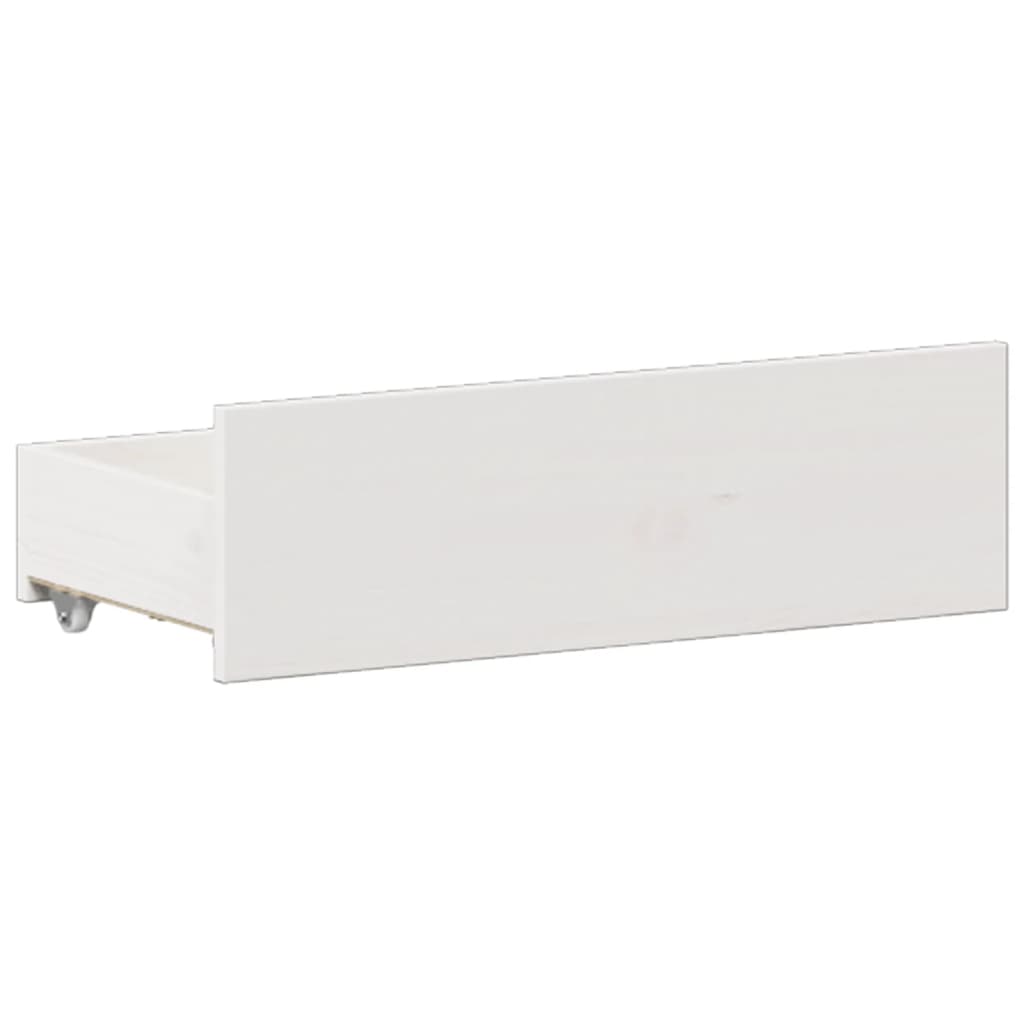 Solid Wood Bed with Shelf Without Mattress White 180x200 Cm Pine