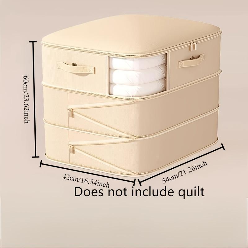 Large Capacity Self-Compression Foldable Storage Box with Clear Viewing Window - & Dust-Proof, Space-Saving Under Bed Storage for Quilts