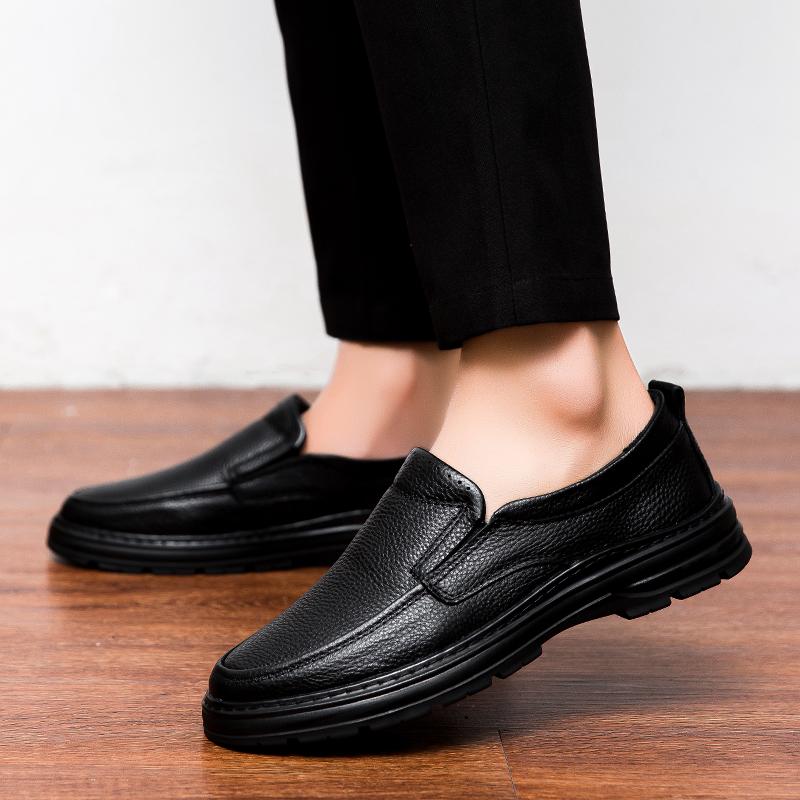 Fashion Genuine Leather Men Casual Shoes Classic Male Comfortable Loafers Handmade Lace-Up Men's Walking Shoes Outdoor Mens Slip On Shoe