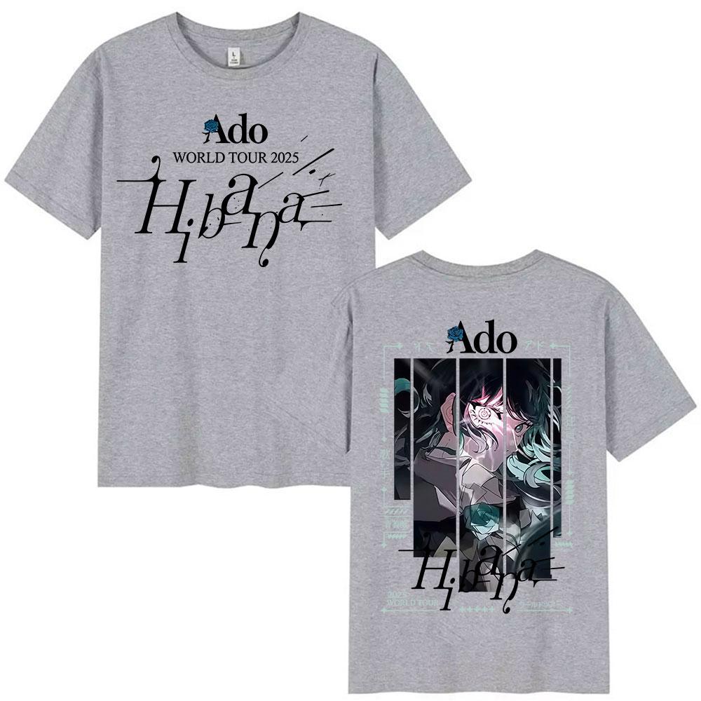 Springsummer Japanese Ado Hibana WORLD TOUR New TShirts Men Women Clothing Gothic Fashion Short Sleeve Pure Cotton Printed Top