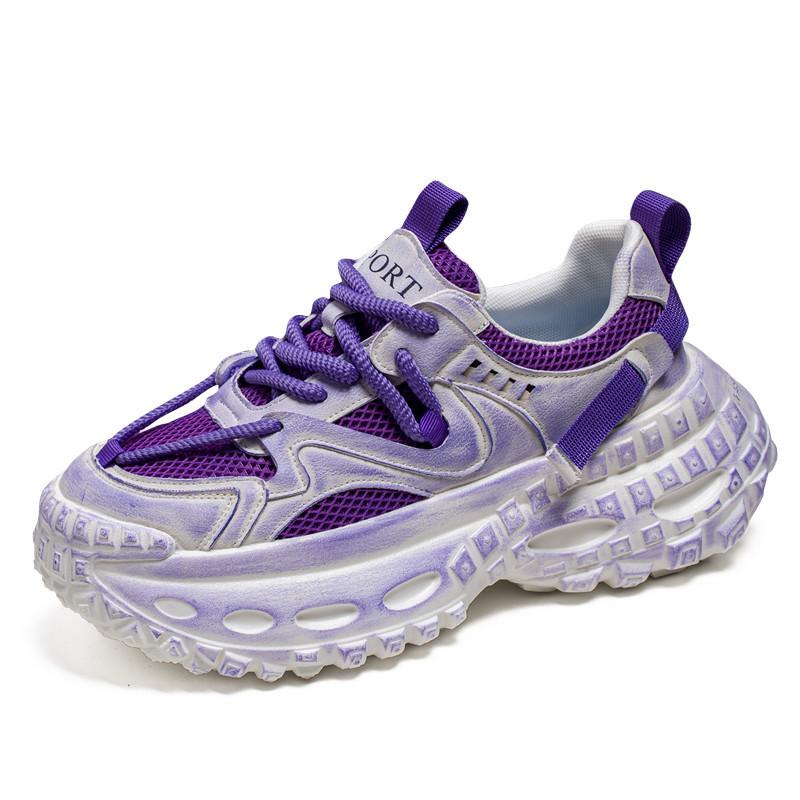 

Новые классические мужские кроссовки Модные универсальные дышащие повседневные туфли для улицы Увеличивающие рост Толстая подошва Спортивные кроссовки для бега 44 фиолетовый