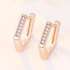 Qiaolanxuan Pentagonal Japanese-Korean Rhinestone Stud Earrings: Versatile Cool Style for Men & Women