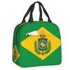 Brazil Flag Resuable Lunch Boxes Women Waterproof Cooler Thermal Food Insulated Lunch Bag School Children Student