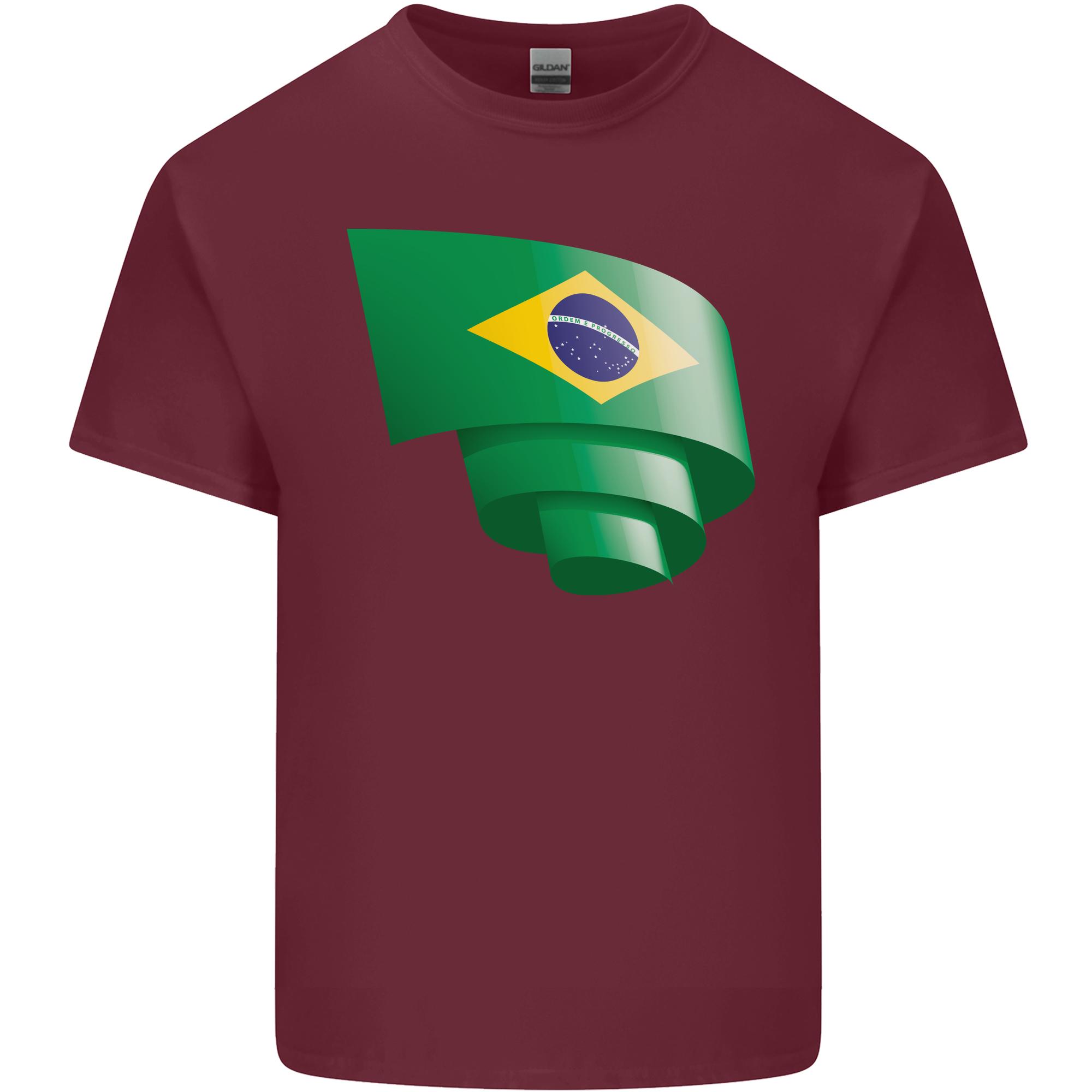 Curled Brazil Flag Brazilian Day Football Unisexs Light Cotton TShirt S