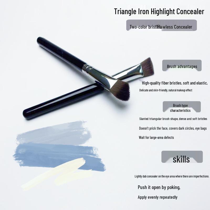 Triangle Concealer Brush: Seamless, Non-Absorbing, Precise for Blemishes & Spots, Highlighter & Brightening Iron Makeup Brush