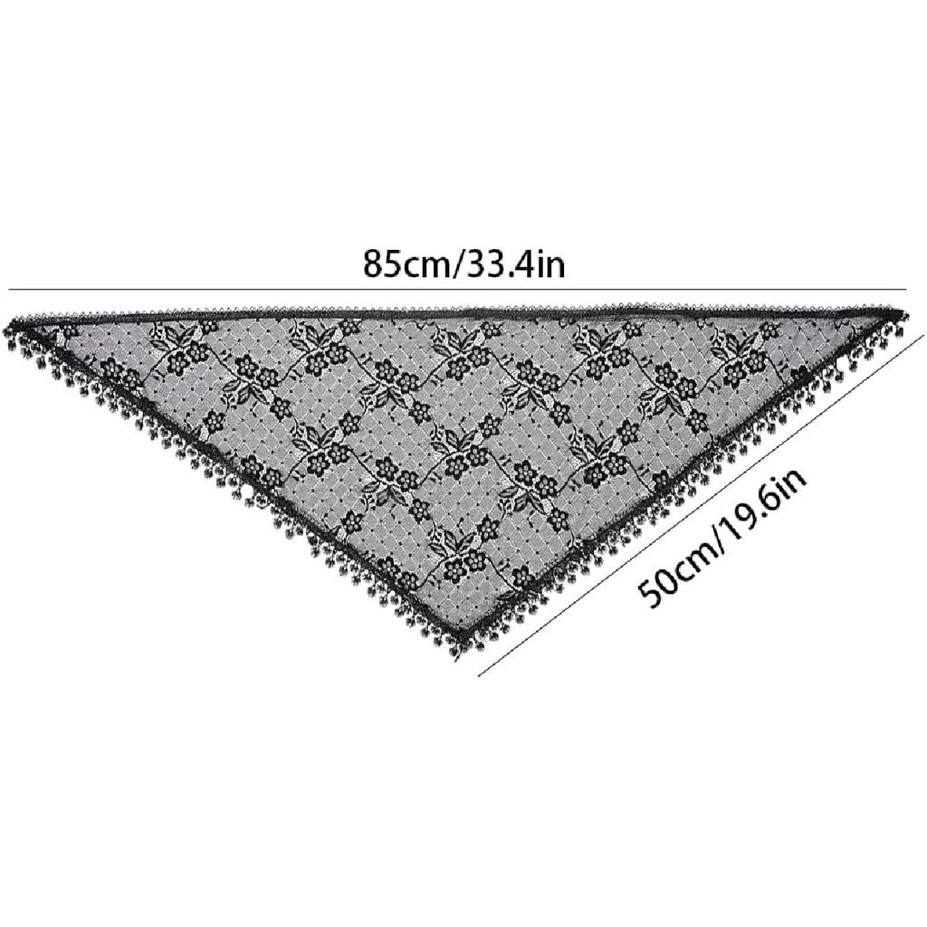 Lace Veil Triangle Mantilla Church Head Covering Latin Scarf for Mass Wedding Bridesmaids