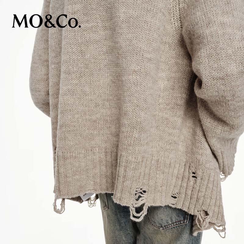 MO&Co. Women's V-Neck Merino Wool Sweater