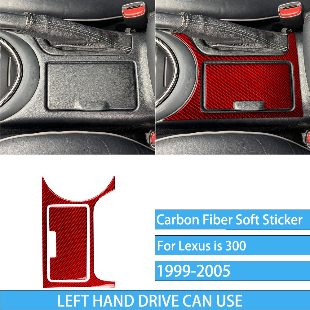 Real Carbon Fiber Car Accessories Cup Holder Set Trim Cover Soft Sticker For Lexus Is 300 1999 2000 2001 2002 2003 2004 2005