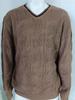 Men's V-Neck Cable Knit Sweater with Ribbed Trim, Casual Pullover in Multiple Colors