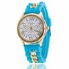 Women Silicone Roman Literally Fake 3-eyed Lady Chain Watch Fashion Wristwatch