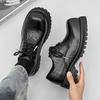 2025 new thick-soled heightened British style big head Derby shoes old retro Mickey casual leather shoes 15548-J