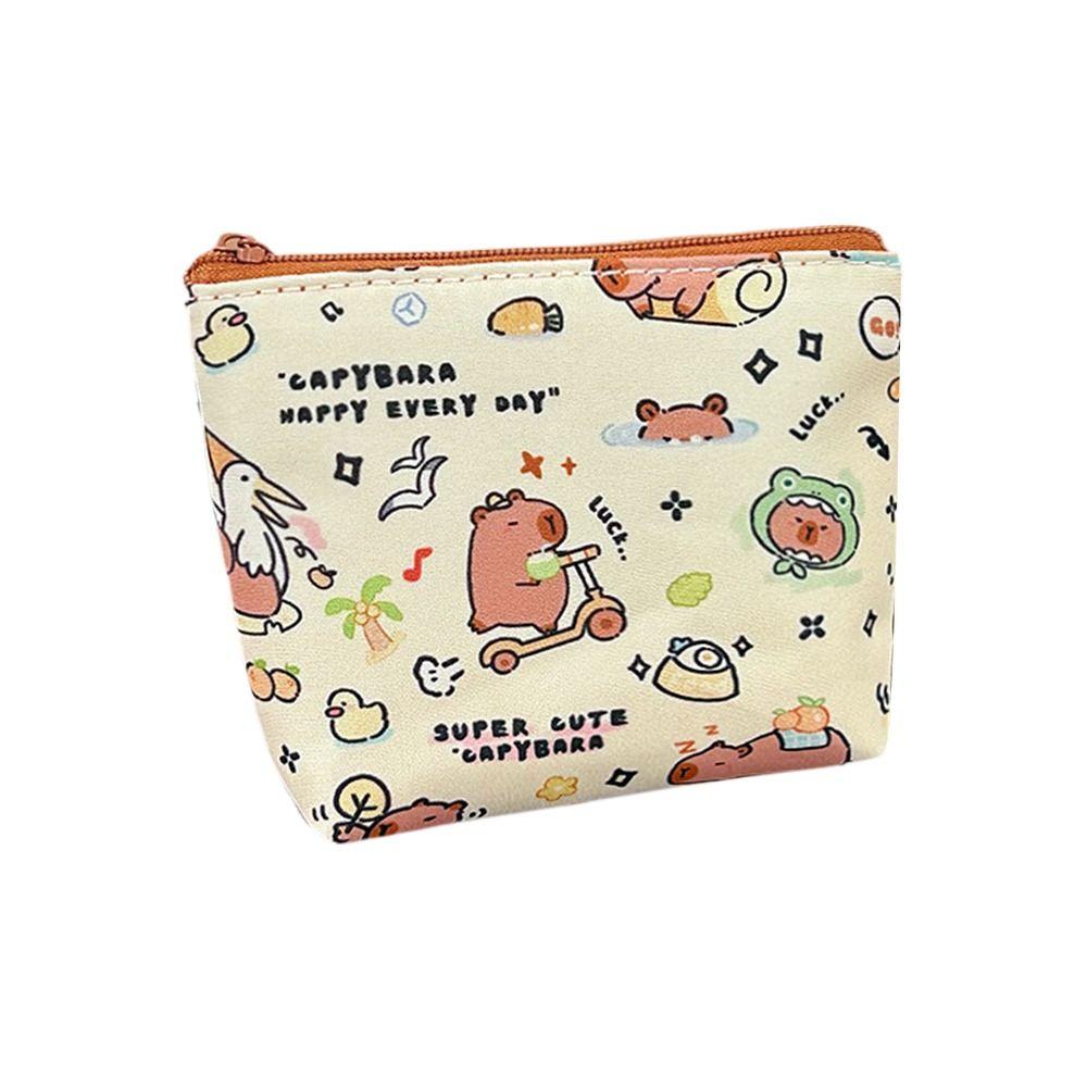 Cute Capybara Coin Purse Portable Waterproof Storage Bag Cartoon Mini Key Bag Small Wallet