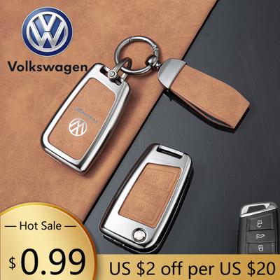 Dla VOLKSWAGEN VW Pokrowiec na kluczyk samochodowy ze stopu cynku i skóry, Etui, Torba Dla Volkswagen VW Polo Golf 7 MK7 Tiguan Touran Passat Lav