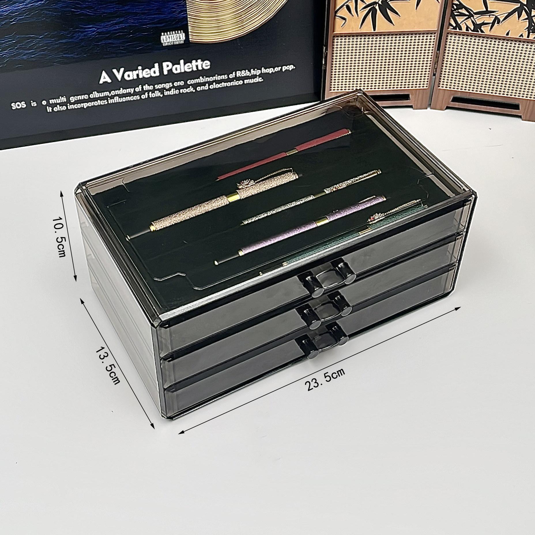 Fountain Pen Storage Box Home Collection Box Ballpoint Pen Pen Storage Display Transparent Multi-layer Finishing Storage Box чёрный